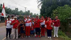 Peringatan HUT RI ke-80, Desa Talang Empat Gelar Jalan Santai Meriah