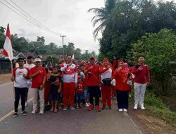 Peringatan HUT RI ke-80, Desa Talang Empat Gelar Jalan Santai Meriah